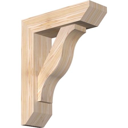 Ekena Millwork Funston Slat Smooth Bracket w/ Offset Brace, Douglas Fir, 5 1/2"W x 18"D x 22"H BKT0604X18X22FST06SDF